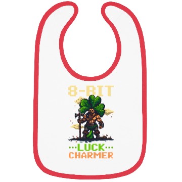 Discover St. Patricks Day Gaming 8-Bit Luck Charmer Bibs
