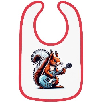 Discover Electric Guitar Squirrel Musician Design Bibs