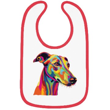Discover Watercolor Colorful Greyhound Bibs