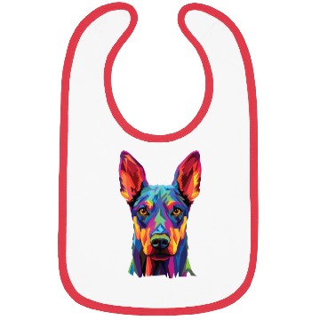 Discover Watercolor Colorful Doberman Pinscher Bibs