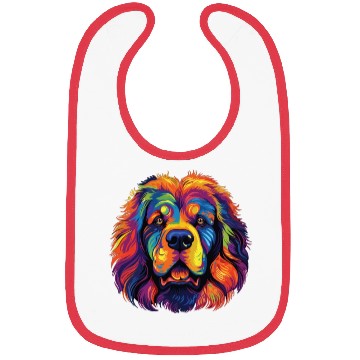 Discover Watercolor Colorful Tibetan Mastiff Bibs