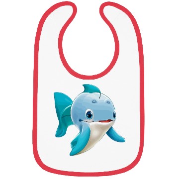 Discover cute Dolphin cartoon Bibs