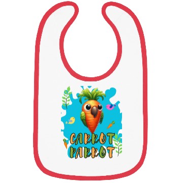 Discover funny carrot parrot Bibs