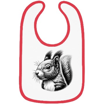 Discover Black White Art Squirrel Animal Lover Bibs