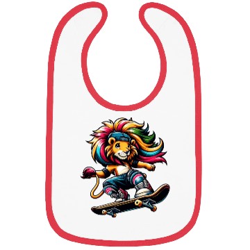 Discover Cheeky Skater Giraffe on Skateboard Bibs