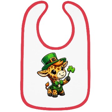 Discover St. Patrick's Day Giraffe Cartoon Bibs