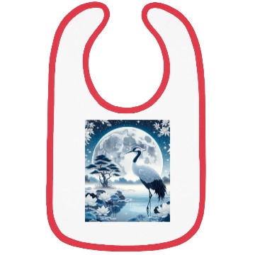 Discover Elegance in Solitude Japanese Crane Single Bibs