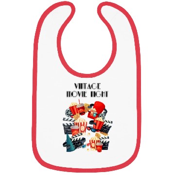 Discover Popcorn Vintage Movie Night Bibs