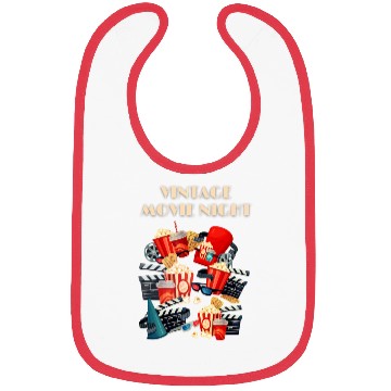 Discover Popcorn Vintage Movie Night Bibs