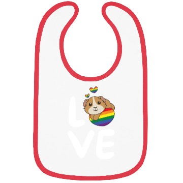 Discover Rainbow Flag Pride Lgbtq Cute Guinea Pig Love Bibs