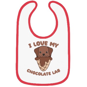 Discover I Love My Chocolate Lab Animal In Ice Cream Cone Bibs