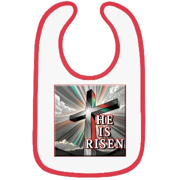 Discover Cross, He is Risen - 2 Bibs