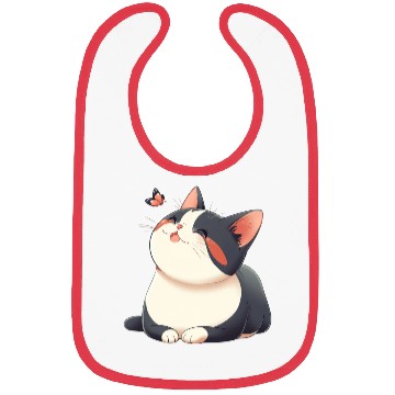 Discover Kawaii Cat and Butterfly Bibs