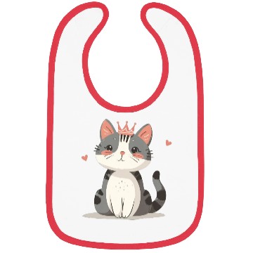 Discover Kawaii Cat Queen and Hearts Bibs