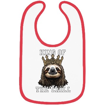 Discover King of the Chill Sloth design Bibs