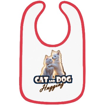 Discover Cat And Dog Hugging Bibs