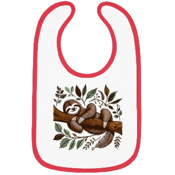 Discover A sloth is sleeping on a tree branch Bibs .