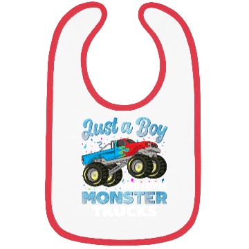 Discover Just A Boy Who Loves Monster Trucks Toddler Kids Bibs