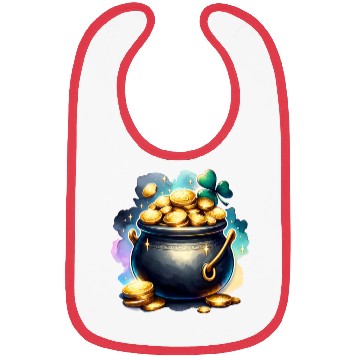 Discover Saint Patrick's Day Gold Pot With Clover Bibs