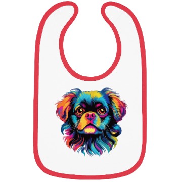 Discover Watercolor Colorful Tibetan Spaniel Bibs