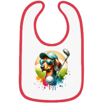 Discover Dachshund Golfer Golfing Wiener Dog Owner Design Bibs