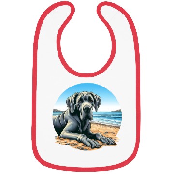 Discover Great Dane On The Beach Drawing Bibs
