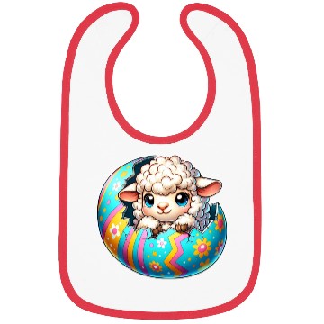 Discover Colorful Lamb Hatching from Easter Egg Cartoon Bibs