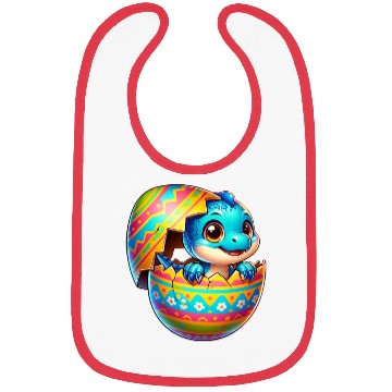 Discover Easter Egg Dino T-Rex Hatching Colorful Cartoon Bibs