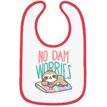 Discover No Dam Worries Sloth on The Beach Relax Bibs