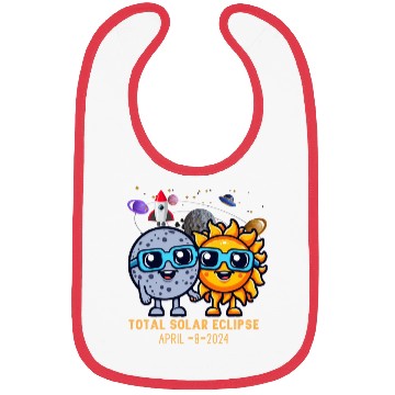 Discover Total solar eclipse 4-8-2024: Sun and Moon love Bibs