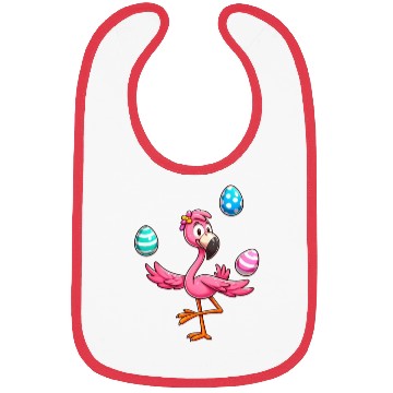 Discover Flamingo Juggler with Easter Eggs Celebration Bibs