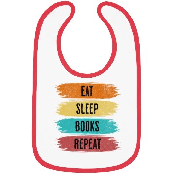 Discover Eat Sleep Book Repeat Bibs