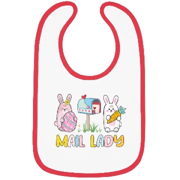 Discover Mail Lady Easter Postal Worker Mail Carrier Bibs