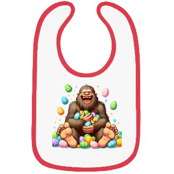 Discover Colorful Easter Eggs Surrounding Bigfoot Bibs