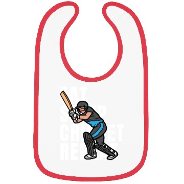 Discover Eat Sleep Cricket Repeat Bibs