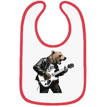 Discover Grizzly Bear Playing Guitar Bibs