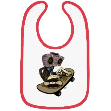 Discover two turntables and a skateboard Bibs