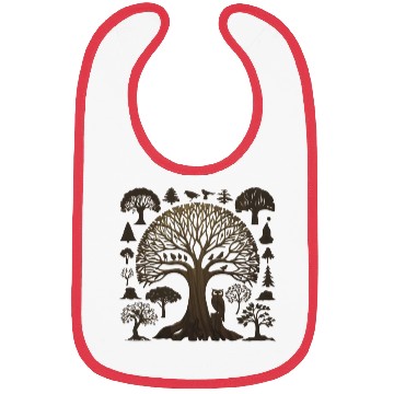 Discover trees, owl, and birds Bibs
