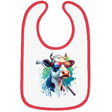 Discover Cow Golfer Golf Course Dog Owner Bibs
