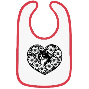 Discover Tuxedo Cat Daisy Bibs