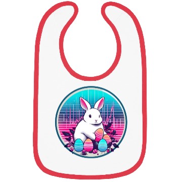 Discover White Easter Bunny with Eggs Bibs