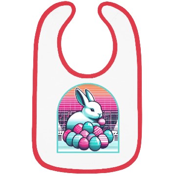 Discover Synthwave Easter Bunny with Eggs Bibs