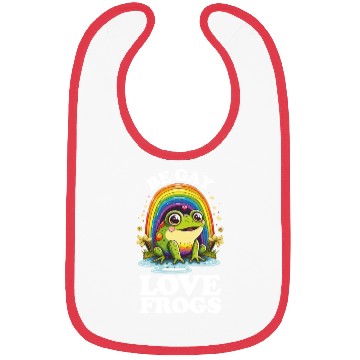 Discover Be Gay Love Frogs Funny LGBTQ Pride Rainbow Retro Bibs