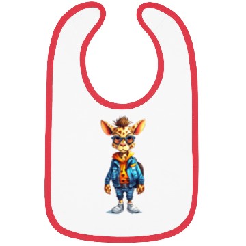 Discover Cute Giraffe Cartoon Bibs