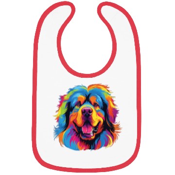 Discover Watercolor Colorful Tibetan Mastiff Bibs