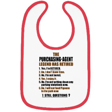 Discover Retirement gift idea Retired Purchasing-Agent Bibs