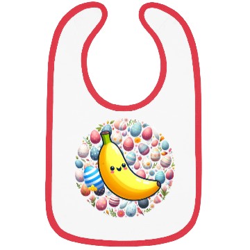 Discover Banana Among Colorful Easter Eggs Bibs