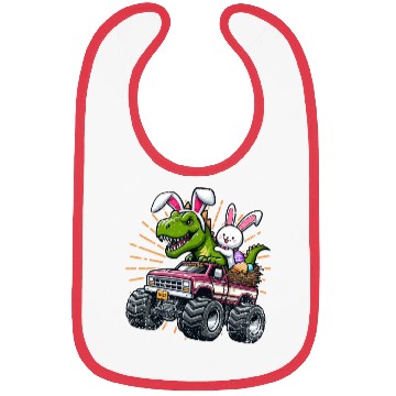 Discover EASTER DINOSAUR RIDING MONSTER TRUCK EASTER Bibs
