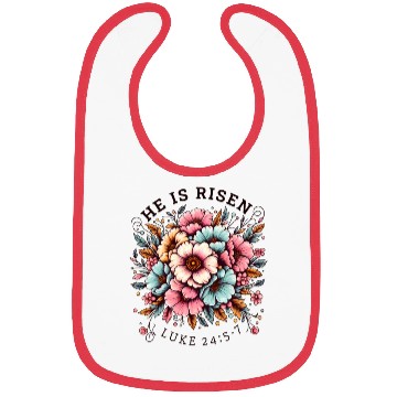 Discover He is Risen Floral Easter Christian Duo Bibs