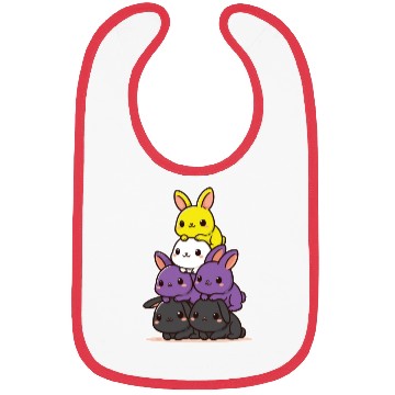 Discover Bunnies Nonbinary Flag Pride Month Cute Bunny Bibs